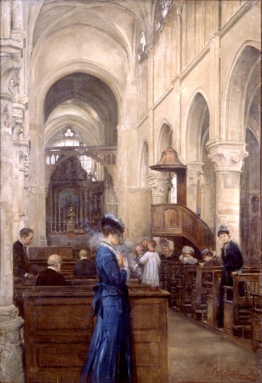 (Attribuito a), Interno di chiesa - Collezione Intesa San Paolo
